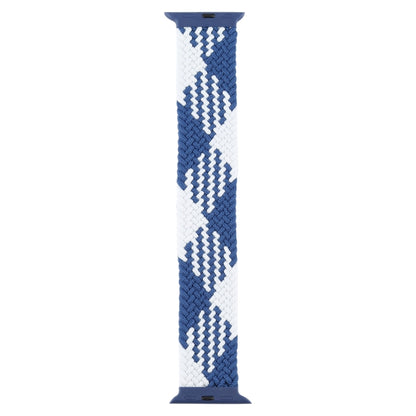 Plastic Buckle Mixed Color Nylon Braided Single Loop Watch Band For Apple Watch Ultra 49mm&Watch Ultra 2 49mm / Series 9&8&7 45mm / SE 3&SE 2&6&SE&5&4 44mm / 3&2&1 42mm, Size:L(Checkered Blue White) by buy2fix