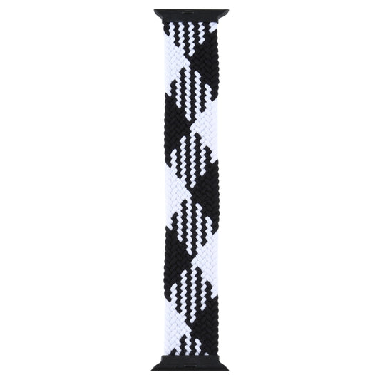 Plastic Buckle Mixed Color Nylon Braided Single Loop Watch Band For Apple Watch Ultra 49mm&Watch Ultra 2 49mm / Series 9&8&7 45mm / SE 3&SE 2&6&SE&5&4 44mm / 3&2&1 42mm, Size:L(Checkered Black White) by buy2fix
