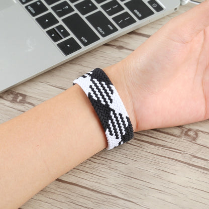 Plastic Buckle Mixed Color Nylon Braided Single Loop Watch Band For Apple Watch Ultra 49mm&Watch Ultra 2 49mm / Series 9&8&7 45mm / SE 3&SE 2&6&SE&5&4 44mm / 3&2&1 42mm, Size:L(Checkered Black White) by buy2fix