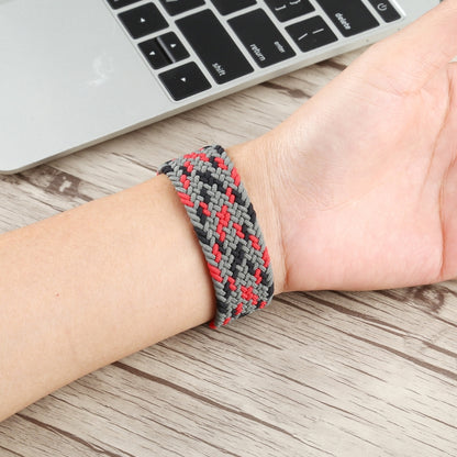 Plastic Buckle Mixed Color Nylon Braided Single Loop Watch Band For Apple Watch Ultra 49mm&Watch Ultra 2 49mm / Series 9&8&7 45mm / SE 3&SE 2&6&SE&5&4 44mm / 3&2&1 42mm, Size:L(Camouflage Green) by buy2fix