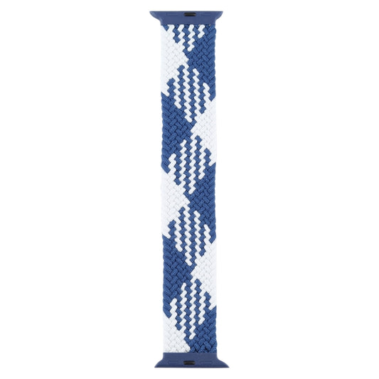Plastic Buckle Mixed Color Nylon Braided Single Loop Watch Band For Apple Watch Ultra 49mm&Watch Ultra 2 49mm / Series 9&8&7 45mm / SE 3&SE 2&6&SE&5&4 44mm / 3&2&1 42mm, Size:XL(Checkered Blue White) by buy2fix