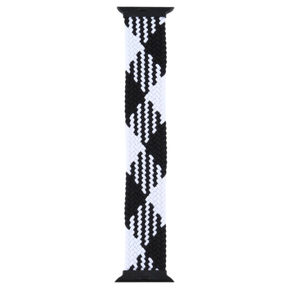 Plastic Buckle Mixed Color Nylon Braided Single Loop Watch Band For Apple Watch Ultra 49mm&Watch Ultra 2 49mm / Series 9&8&7 45mm / SE 3&SE 2&6&SE&5&4 44mm / 3&2&1 42mm, Size:XL(Checkered Black White) by buy2fix