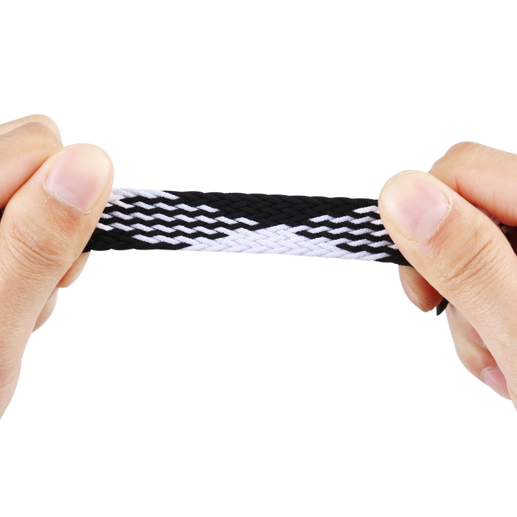 Plastic Buckle Mixed Color Nylon Braided Single Loop Watch Band For Apple Watch Ultra 49mm&Watch Ultra 2 49mm / Series 9&8&7 45mm / SE 3&SE 2&6&SE&5&4 44mm / 3&2&1 42mm, Size:XL(Checkered Black White) by buy2fix