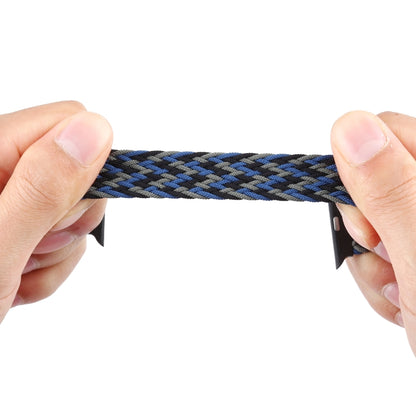 Plastic Buckle Mixed Color Nylon Braided Single Loop Watch Band For Apple Watch Ultra 49mm&Watch Ultra 2 49mm / Series 9&8&7 45mm / SE 3&SE 2&6&SE&5&4 44mm / 3&2&1 42mm, Size:XXL(Camouflage Blue) by buy2fix