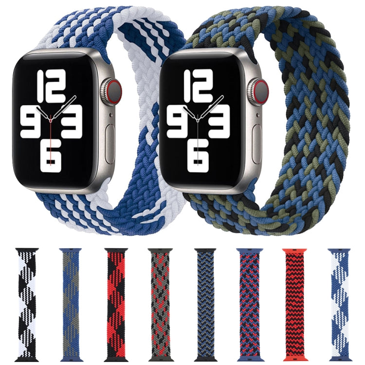 Plastic Buckle Mixed Color Nylon Braided Single Loop Watch Band For Apple Watch Ultra 49mm&Watch Ultra 2 49mm / Series 9&8&7 45mm / SE 3&SE 2&6&SE&5&4 44mm / 3&2&1 42mm, Size:XXL(Checkered Black White) by buy2fix