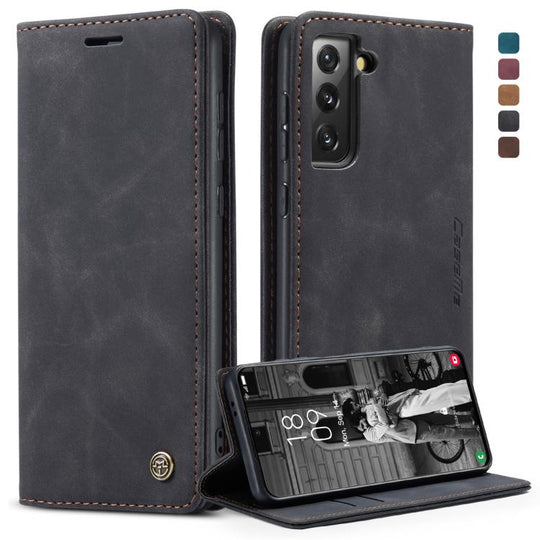 For Samsung Galaxy S21 5G CaseMe 013 Multifunctional Horizontal Flip Leather Case with Holder & Card Slot & Wallet(Black)