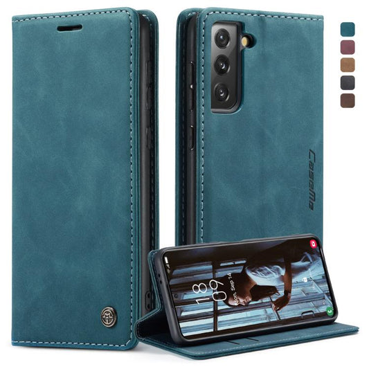 For Samsung Galaxy S21 5G CaseMe 013 Multifunctional Horizontal Flip Leather Case with Holder & Card Slot & Wallet(Blue) - Galaxy S21 5G Cases by CaseMe | Online Shopping UK | buy2fix