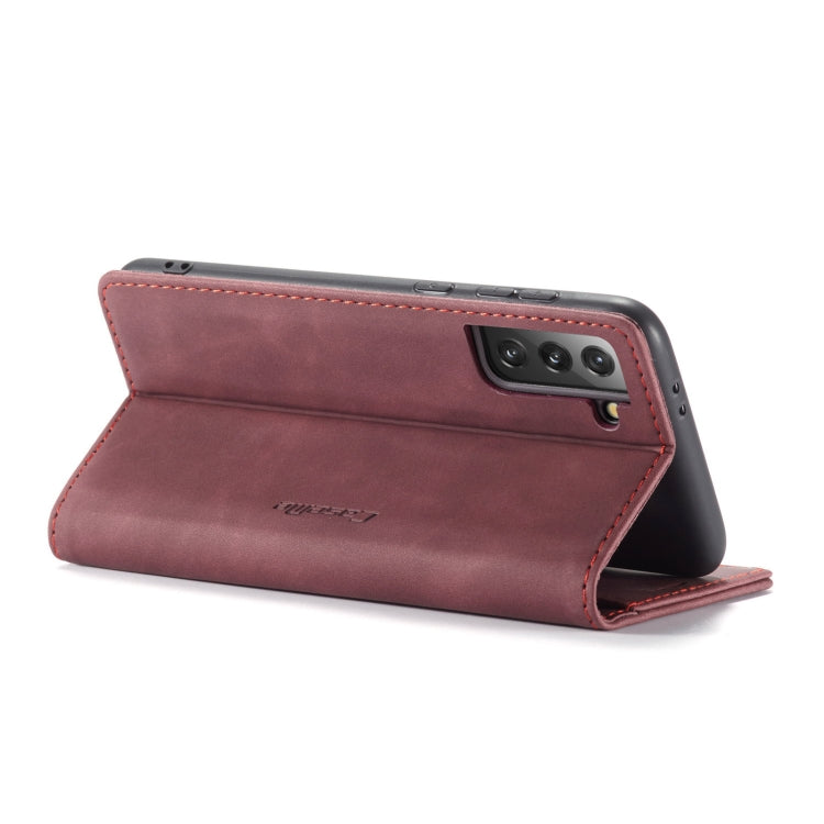 For Samsung Galaxy S21 5G CaseMe 013 Multifunctional Horizontal Flip Leather Case with Holder & Card Slot & Wallet(Wine Red) - Galaxy S21 5G Cases by CaseMe | Online Shopping UK | buy2fix