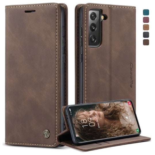For Samsung Galaxy S21 5G CaseMe 013 Multifunctional Horizontal Flip Leather Case with Holder & Card Slot & Wallet(Coffee)