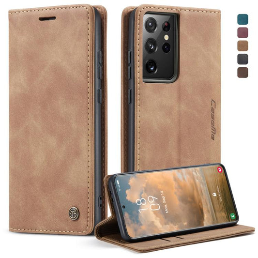 For Samsung Galaxy S21 Ultra 5G CaseMe 013 Multifunctional Horizontal Flip Leather Case with Holder & Card Slot & Wallet(Brown) - Galaxy S21 Ultra 5G Cases by CaseMe | Online Shopping UK | buy2fix