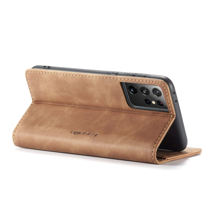 For Samsung Galaxy S21 Ultra 5G CaseMe 013 Multifunctional Horizontal Flip Leather Case with Holder & Card Slot & Wallet(Brown) - Galaxy S21 Ultra 5G Cases by CaseMe | Online Shopping UK | buy2fix