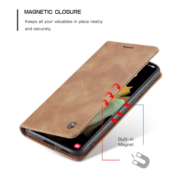 For Samsung Galaxy S21 Ultra 5G CaseMe 013 Multifunctional Horizontal Flip Leather Case with Holder & Card Slot & Wallet(Brown) - Galaxy S21 Ultra 5G Cases by CaseMe | Online Shopping UK | buy2fix