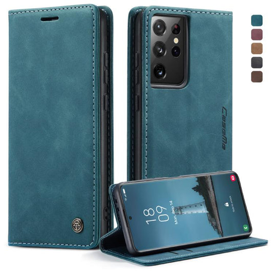 For Samsung Galaxy S21 Ultra 5G CaseMe 013 Multifunctional Horizontal Flip Leather Case with Holder & Card Slot & Wallet(Blue) - Galaxy S21 Ultra 5G Cases by CaseMe | Online Shopping UK | buy2fix