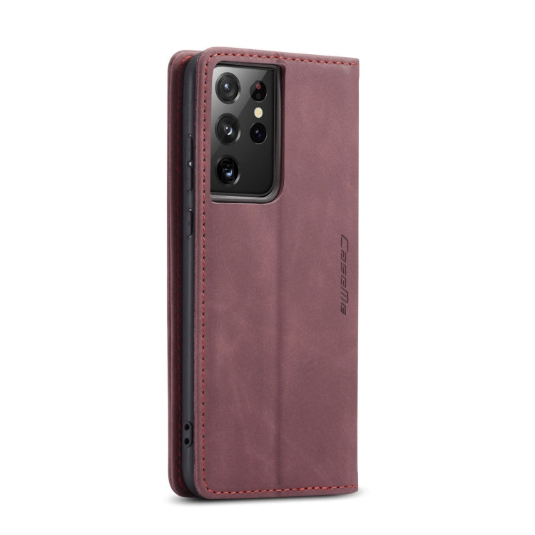 For Samsung Galaxy S21 Ultra 5G CaseMe 013 Multifunctional Horizontal Flip Leather Case with Holder & Card Slot & Wallet(Wine Red) - Galaxy S21 Ultra 5G Cases by CaseMe | Online Shopping UK | buy2fix