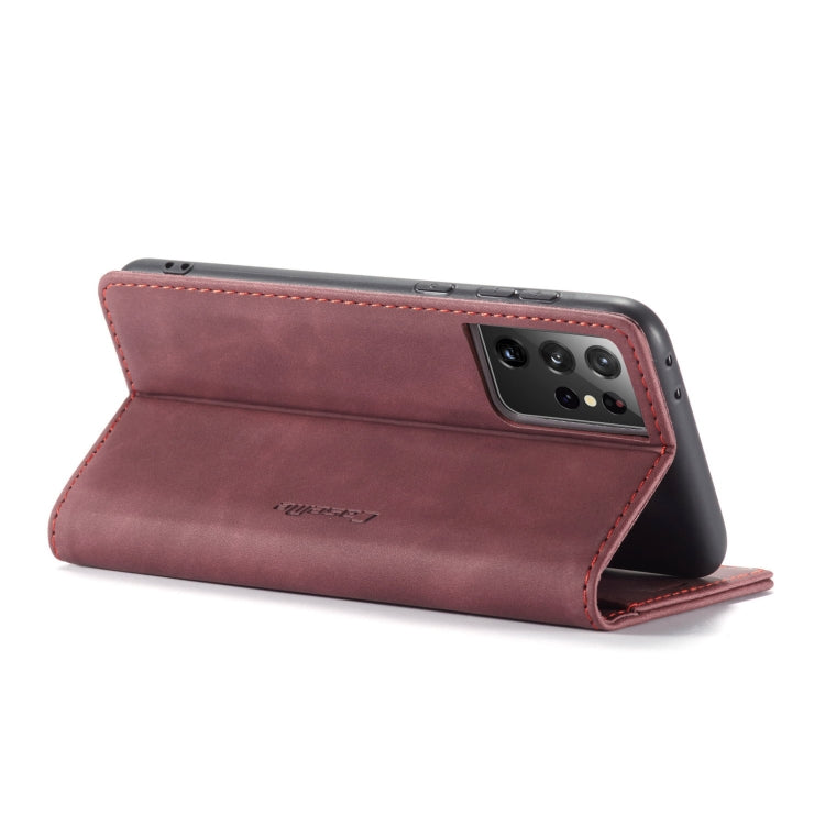 For Samsung Galaxy S21 Ultra 5G CaseMe 013 Multifunctional Horizontal Flip Leather Case with Holder & Card Slot & Wallet(Wine Red) - Galaxy S21 Ultra 5G Cases by CaseMe | Online Shopping UK | buy2fix