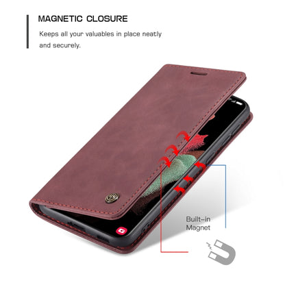 For Samsung Galaxy S21 Ultra 5G CaseMe 013 Multifunctional Horizontal Flip Leather Case with Holder & Card Slot & Wallet(Wine Red) - Galaxy S21 Ultra 5G Cases by CaseMe | Online Shopping UK | buy2fix