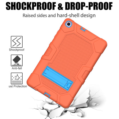 For Samsung Galaxy Tab A 10.1 (2019) / T510 Contrast Color Robot Shockproof Silicone + PC Protective Case with Holder(Orange Blue) - Tab A 10.1 (2019) T510 / T515 by buy2fix | Online Shopping UK | buy2fix