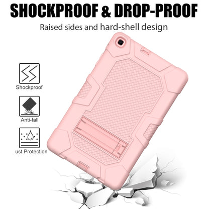 For Samsung Galaxy Tab A 10.1 (2019) / T510 Contrast Color Robot Shockproof Silicone + PC Protective Case with Holder(Rose Gold) - Tab A 10.1 (2019) T510 / T515 by buy2fix | Online Shopping UK | buy2fix