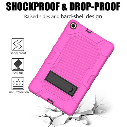 For Samsung Galaxy Tab A 10.1 (2019) / T510 Contrast Color Robot Shockproof Silicone + PC Protective Case with Holder(Rose Red Black) - Tab A 10.1 (2019) T510 / T515 by buy2fix | Online Shopping UK | buy2fix