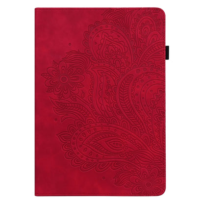 For Samsung Galaxy Tab S8 / Galaxy Tab S7 T875 Peacock Embossed Pattern TPU + PU Horizontal Flip Leather Case with Holder & Card Slots & Wallet(Red) by buy2fix