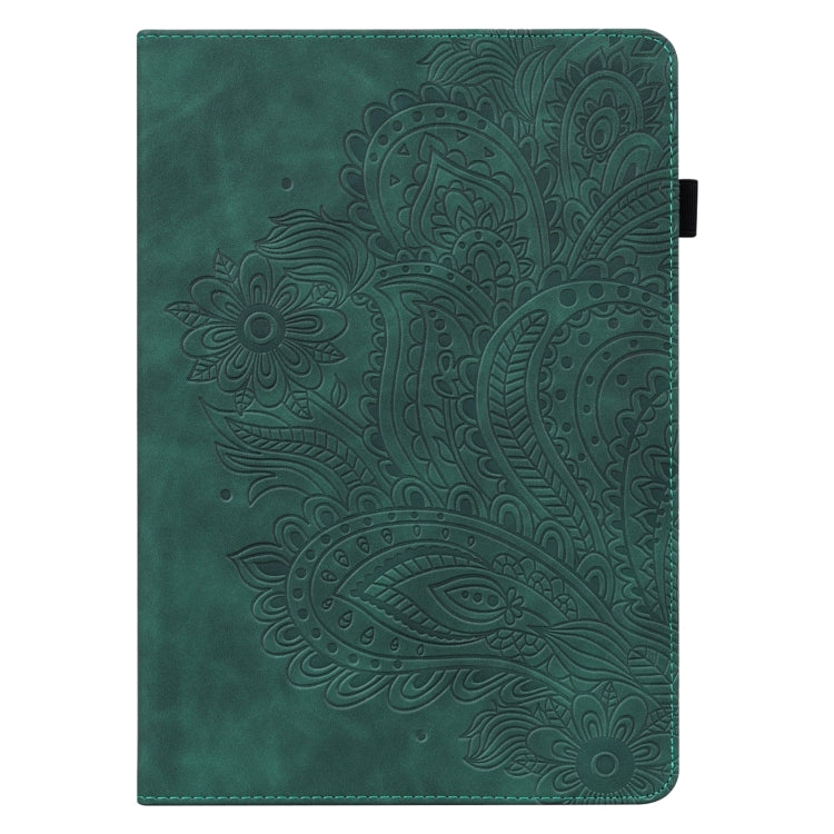 For Samsung Galaxy Tab S8 / Galaxy Tab S7 T875 Peacock Embossed Pattern TPU + PU Horizontal Flip Leather Case with Holder & Card Slots & Wallet(Green) by buy2fix