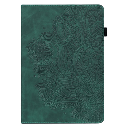 For Samsung Galaxy Tab S8 / Galaxy Tab S7 T875 Peacock Embossed Pattern TPU + PU Horizontal Flip Leather Case with Holder & Card Slots & Wallet(Green) by buy2fix
