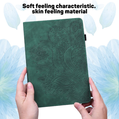 For Samsung Galaxy Tab S8 / Galaxy Tab S7 T875 Peacock Embossed Pattern TPU + PU Horizontal Flip Leather Case with Holder & Card Slots & Wallet(Green) by buy2fix