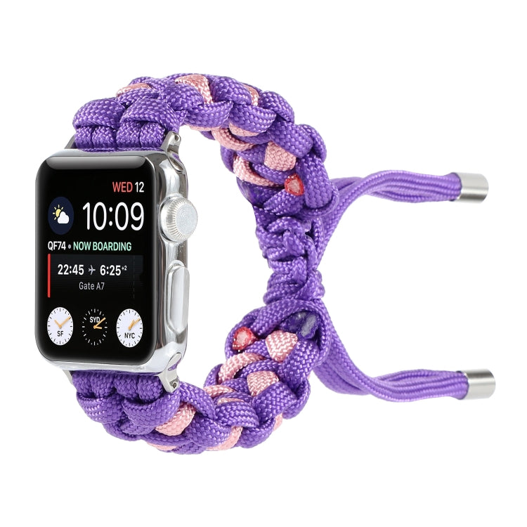 Braided Umbrella Cord Watch Band For Apple Watch Ultra 49mm&Watch Ultra 2 49mm / Series 9&8&7 45mm / SE 3&SE 2&6&SE&5&4 44mm / 3&2&1 42mm(Purple) by buy2fix
