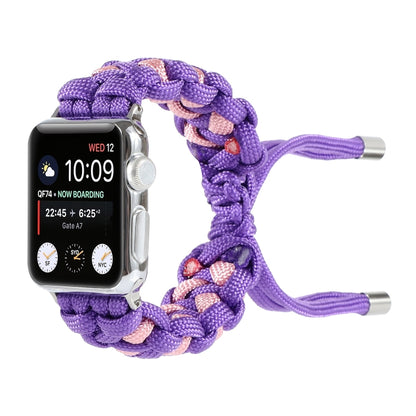 Braided Umbrella Cord Watch Band For Apple Watch Ultra 49mm&Watch Ultra 2 49mm / Series 9&8&7 45mm / SE 3&SE 2&6&SE&5&4 44mm / 3&2&1 42mm(Purple) by buy2fix