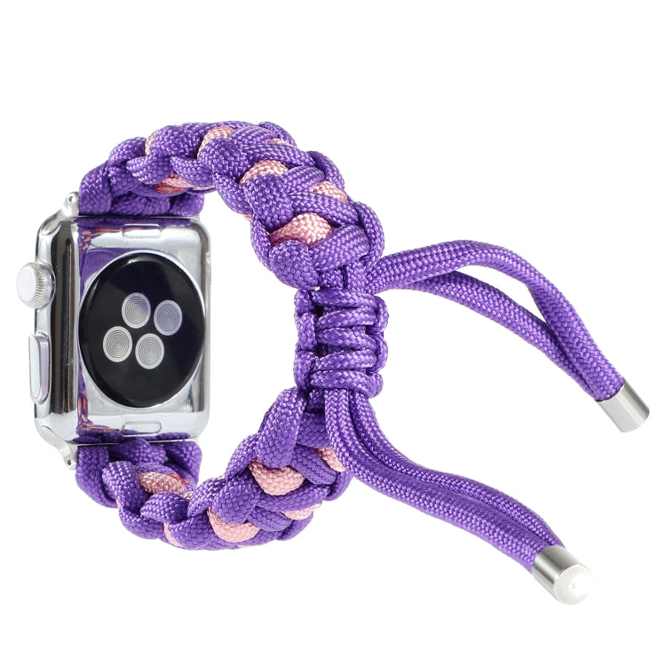 Braided Umbrella Cord Watch Band For Apple Watch Ultra 49mm&Watch Ultra 2 49mm / Series 9&8&7 45mm / SE 3&SE 2&6&SE&5&4 44mm / 3&2&1 42mm(Purple) by buy2fix