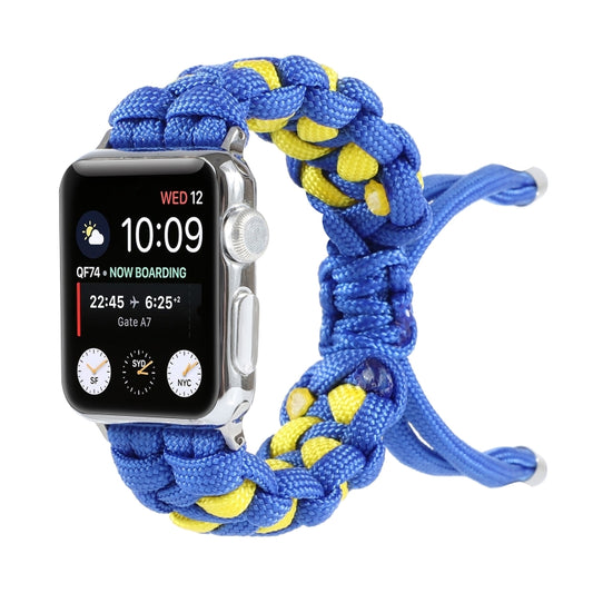 Braided Umbrella Cord Watch Band For Apple Watch Ultra 49mm&Watch Ultra 2 49mm / Series 9&8&7 45mm / SE 3&SE 2&6&SE&5&4 44mm / 3&2&1 42mm(Blue) by buy2fix