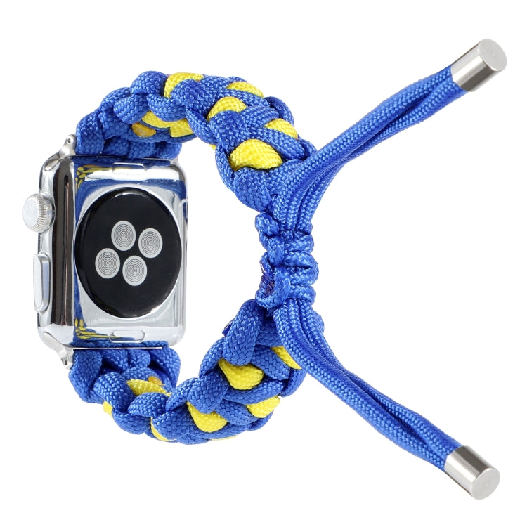 Braided Umbrella Cord Watch Band For Apple Watch Ultra 49mm&Watch Ultra 2 49mm / Series 9&8&7 45mm / SE 3&SE 2&6&SE&5&4 44mm / 3&2&1 42mm(Blue) by buy2fix