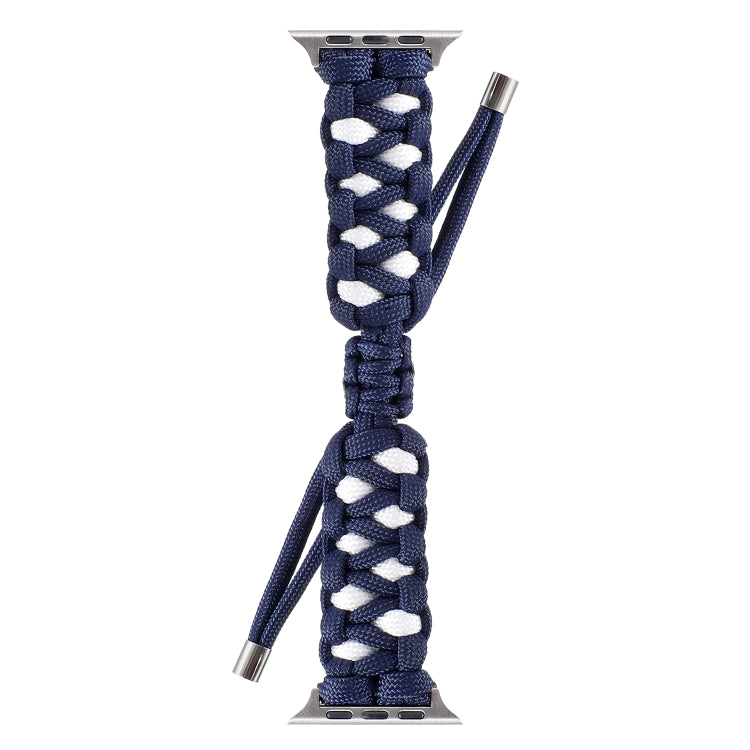Braided Umbrella Cord Watch Band For Apple Watch Ultra 49mm&Watch Ultra 2 49mm / Series 9&8&7 45mm / SE 3&SE 2&6&SE&5&4 44mm / 3&2&1 42mm(Dark Blue) by buy2fix