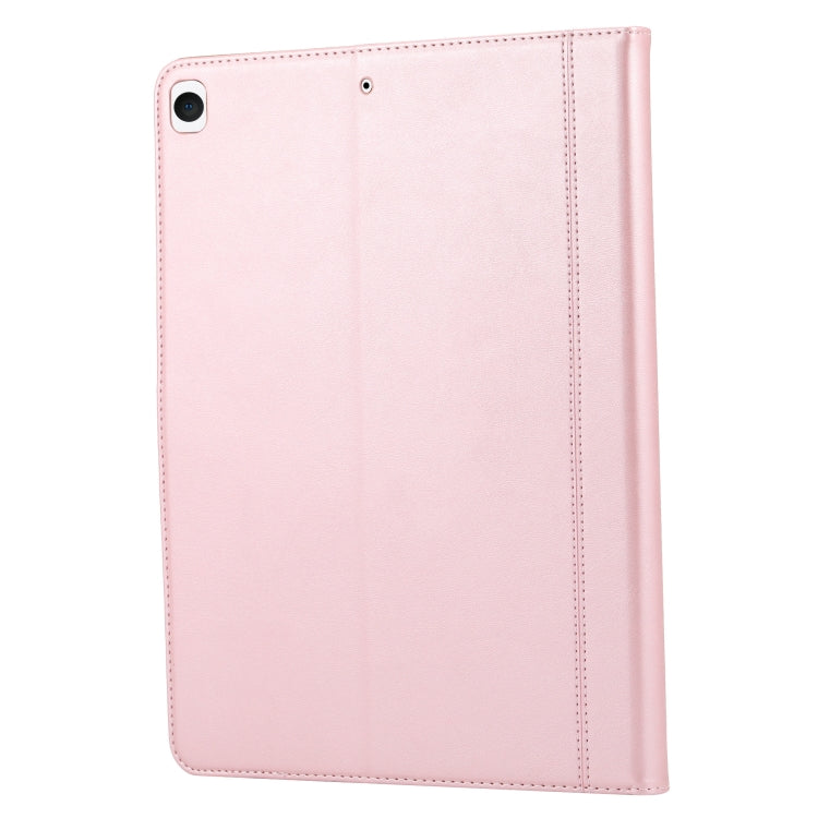 For iPad 10.2 Calf Texture Double Fold Clasp Horizontal Flip Leather Case with Photo Frame & Holder & Card Slots & Wallet(Rose Gold) - iPad 10.2 Cases by buy2fix | Online Shopping UK | buy2fix