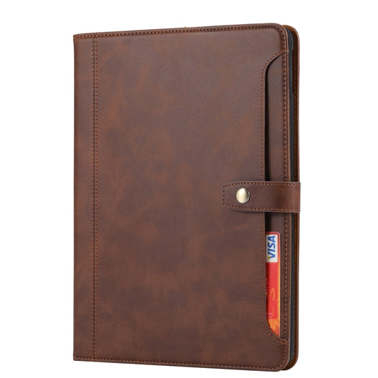 For iPad 10.2 Calf Texture Double Fold Clasp Horizontal Flip Leather Case with Photo Frame & Holder & Card Slots & Wallet(Coffee) - iPad 10.2 Cases by buy2fix | Online Shopping UK | buy2fix