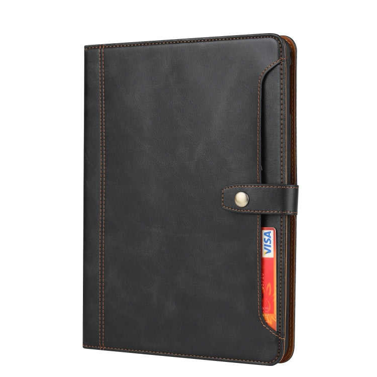 Calf Texture Double Fold Clasp Horizontal Flip Leather Case with Photo Frame & Holder & Card Slots & Wallet For iPad 9.7 (2018/2017) / Air 2(Black) - iPad 9.7 (2018) & (2017) Cases by buy2fix | Online Shopping UK | buy2fix