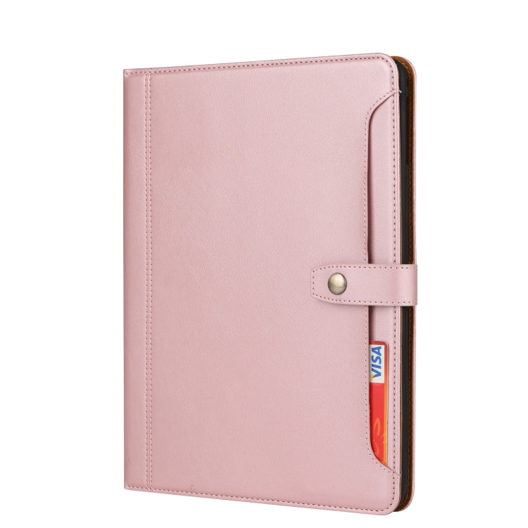 Calf Texture Double Fold Clasp Horizontal Flip Leather Case with Photo Frame & Holder & Card Slots & Wallet For iPad 9.7 (2018/2017) / Air 2(Rose Gold) - iPad 9.7 (2018) & (2017) Cases by buy2fix | Online Shopping UK | buy2fix