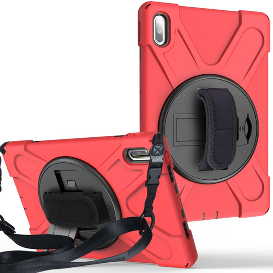 For Huawei MatePad Pro 10.8 Shockproof Colorful Silicone + PC Protective Case with Holder & Shoulder Strap & Hand Strap & Pen Slot(Red) - Huawei by buy2fix | Online Shopping UK | buy2fix