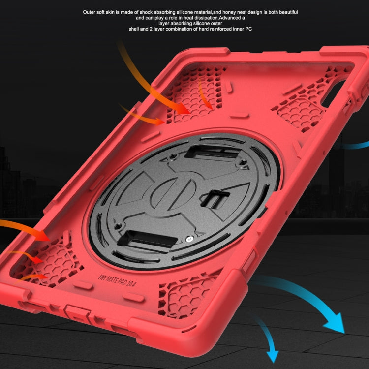 For Huawei MatePad Pro 10.8 Shockproof Colorful Silicone + PC Protective Case with Holder & Shoulder Strap & Hand Strap & Pen Slot(Red) - Huawei by buy2fix | Online Shopping UK | buy2fix