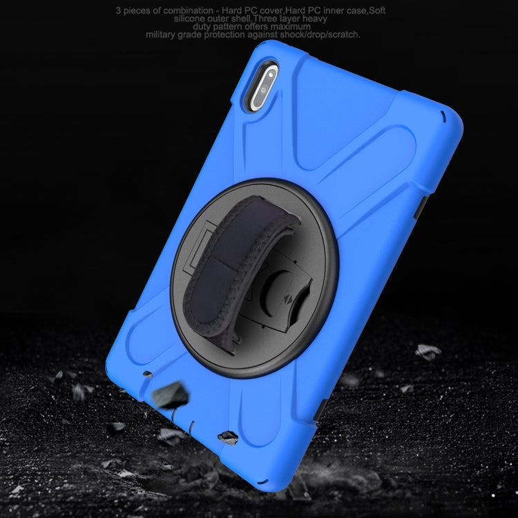 For Huawei MatePad Pro 10.8 Shockproof Colorful Silicone + PC Protective Case with Holder & Shoulder Strap & Hand Strap & Pen Slot(Blue) - Huawei by buy2fix | Online Shopping UK | buy2fix