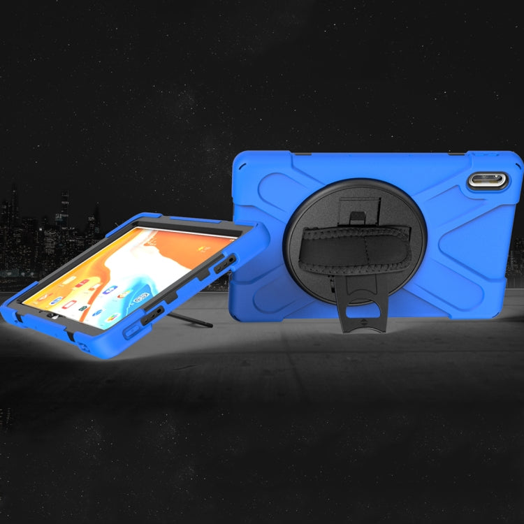 For Huawei MatePad Pro 10.8 Shockproof Colorful Silicone + PC Protective Case with Holder & Shoulder Strap & Hand Strap & Pen Slot(Blue) - Huawei by buy2fix | Online Shopping UK | buy2fix