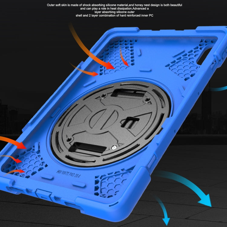 For Huawei MatePad Pro 10.8 Shockproof Colorful Silicone + PC Protective Case with Holder & Shoulder Strap & Hand Strap & Pen Slot(Blue) - Huawei by buy2fix | Online Shopping UK | buy2fix