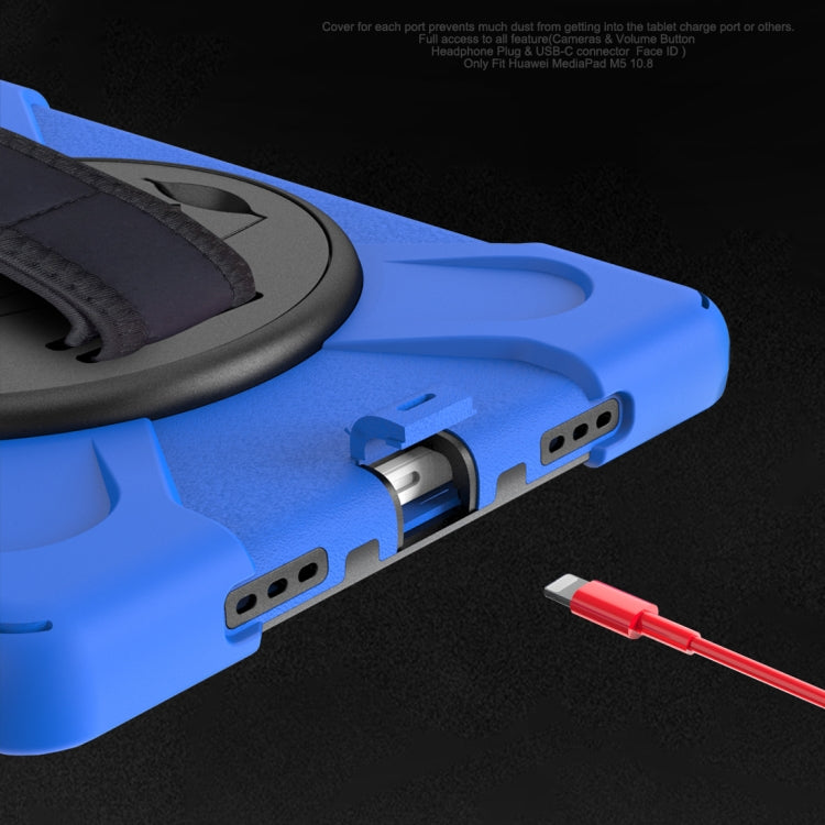 For Huawei MatePad Pro 10.8 Shockproof Colorful Silicone + PC Protective Case with Holder & Shoulder Strap & Hand Strap & Pen Slot(Blue) - Huawei by buy2fix | Online Shopping UK | buy2fix