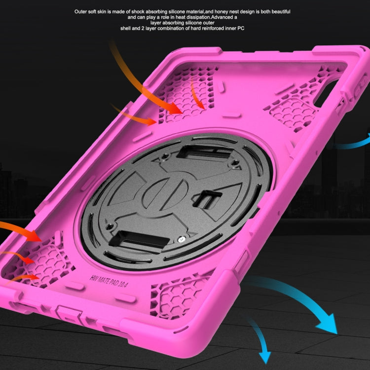 For Huawei MatePad Pro 10.8 Shockproof Colorful Silicone + PC Protective Case with Holder & Shoulder Strap & Hand Strap & Pen Slot(Rose Red) - Huawei by buy2fix | Online Shopping UK | buy2fix