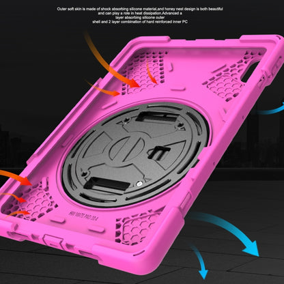 For Huawei MatePad Pro 10.8 Shockproof Colorful Silicone + PC Protective Case with Holder & Shoulder Strap & Hand Strap & Pen Slot(Rose Red) - Huawei by buy2fix | Online Shopping UK | buy2fix