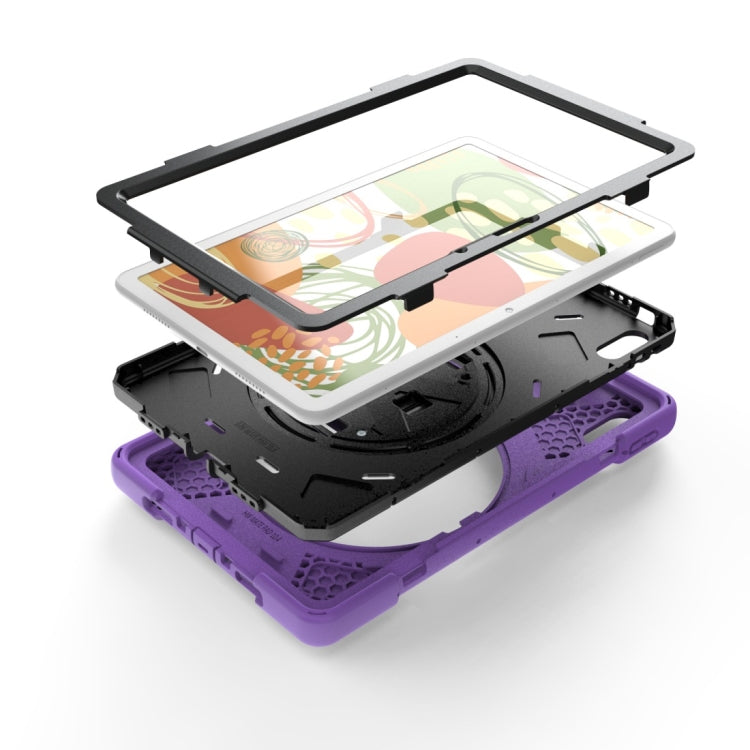 For Huawei MatePad Pro 10.8 Shockproof Colorful Silicone + PC Protective Case with Holder & Shoulder Strap & Hand Strap & Pen Slot(Purple) - Huawei by buy2fix | Online Shopping UK | buy2fix