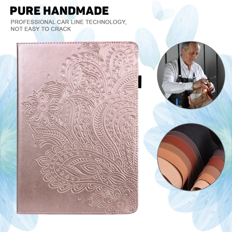 Peacock Embossed Pattern TPU + PU Horizontal Flip Leather Case with Holder & Card Slots & Wallet & Sleep / Wake-up Function For iPad 9.7 (2017) & (2018)(Rose Gold) - iPad 9.7 (2018) & (2017) Cases by buy2fix | Online Shopping UK | buy2fix