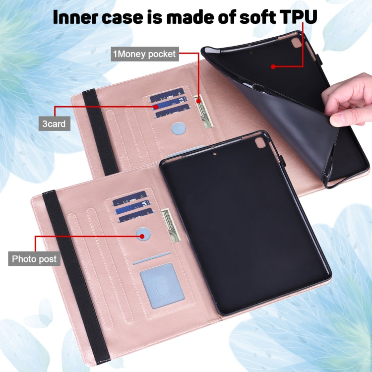 Peacock Embossed Pattern TPU + PU Horizontal Flip Leather Case with Holder & Card Slots & Wallet & Sleep / Wake-up Function For iPad 9.7 (2017) & (2018)(Rose Gold) - iPad 9.7 (2018) & (2017) Cases by buy2fix | Online Shopping UK | buy2fix