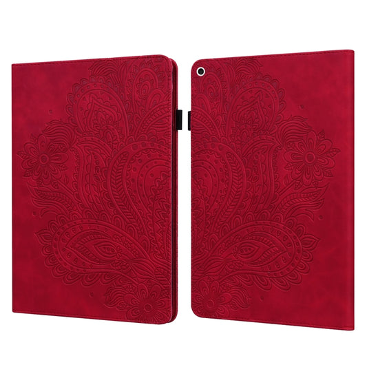 Peacock Embossed Pattern TPU + PU Horizontal Flip Leather Case with Holder & Card Slots & Wallet & Sleep / Wake-up Function For iPad 9.7 (2017) & (2018)(Red) - iPad 9.7 (2018) & (2017) Cases by buy2fix | Online Shopping UK | buy2fix