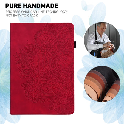 Peacock Embossed Pattern TPU + PU Horizontal Flip Leather Case with Holder & Card Slots & Wallet & Sleep / Wake-up Function For iPad 9.7 (2017) & (2018)(Red) - iPad 9.7 (2018) & (2017) Cases by buy2fix | Online Shopping UK | buy2fix
